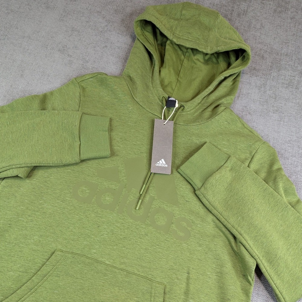 Adidas Hoodie Womens L Green W PG BOS Pullover Fleece Side Slits Sweatshirt NWT